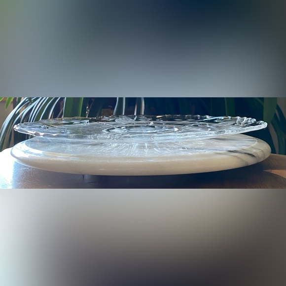 1930’s W.J. Hughes 11.5” Crystal Radiance Cornflower Etched Serving Tray Platter - Picture 9 of 9